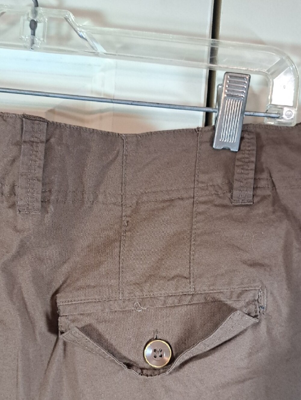 Women’s Brown Drawstring Capri Pants - Picture 7 of 9
